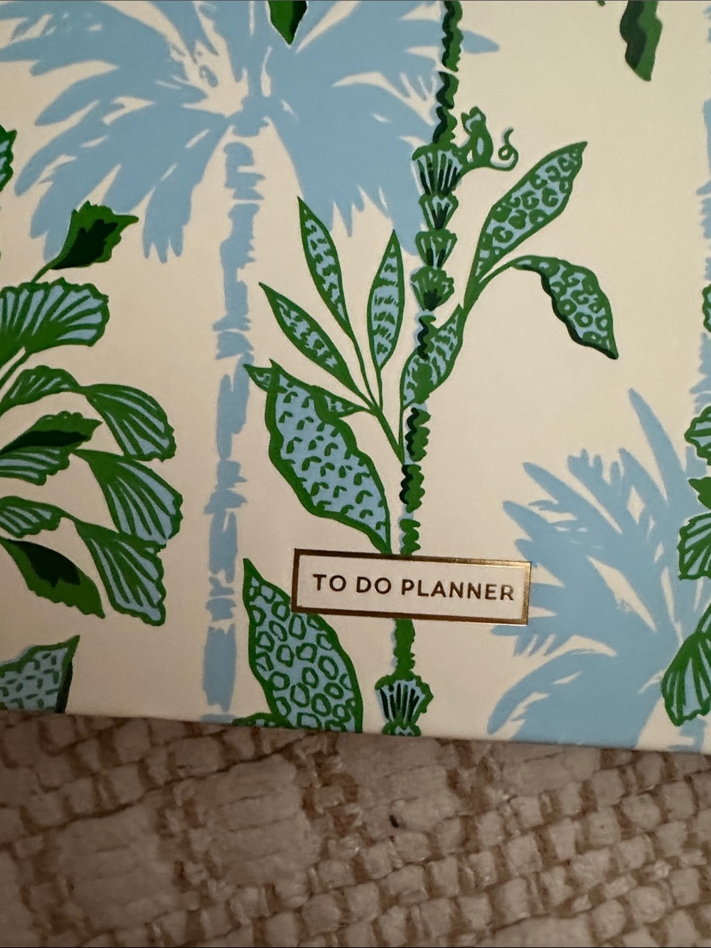 Lilly Pulitzer Palm Print To-Do Planner - Cream, Blue & Green. New - Picture 2 of 4